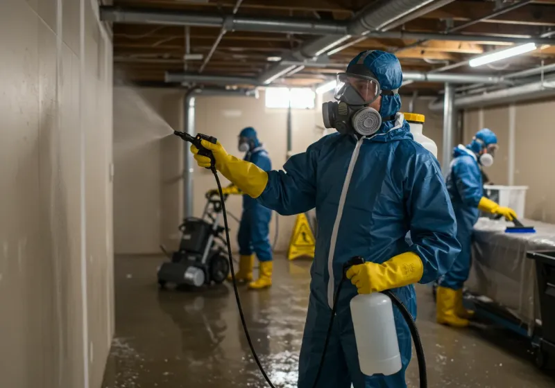 Basement Sanitization and Antimicrobial Treatment process in Fairborn, OH