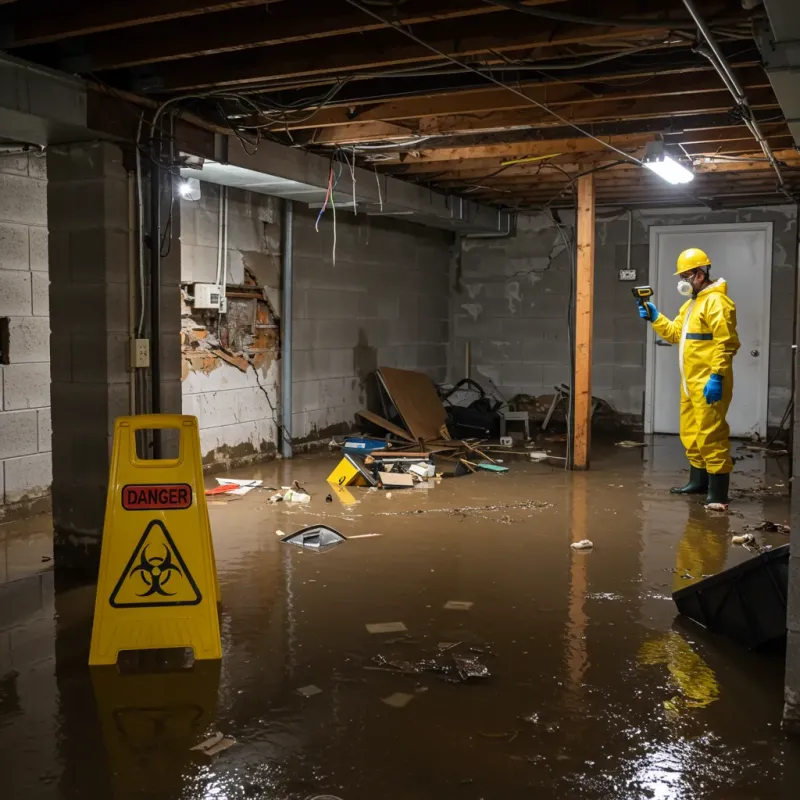Flooded Basement Electrical Hazard in Fairborn, OH Property