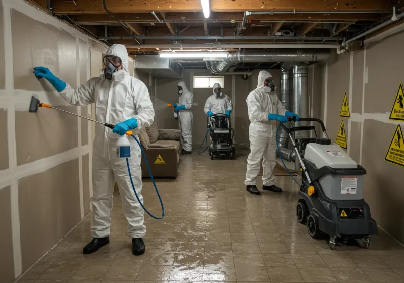 Basement Moisture Removal and Structural Drying process in Fairborn, OH